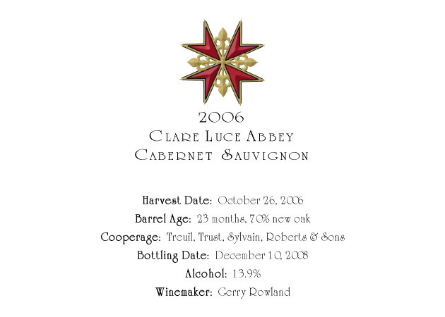 2006 Clare Luce Abbey Cabernet Sauvignon